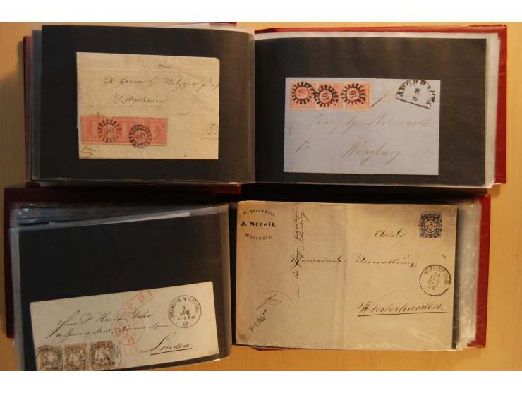 1849/1920, sehr reichhaltiger Sammlungsbestand in 11 Kassetten, 3 Alben und 2 Briefalben, beginnend mit rund 70 (!!) Nr1, dav
