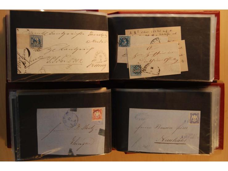 1849/1920, sehr reichhaltiger Sammlungsbestand in 11 Kassetten, 3 Alben und 2 Briefalben, beginnend mit rund 70 (!!) Nr1, dav