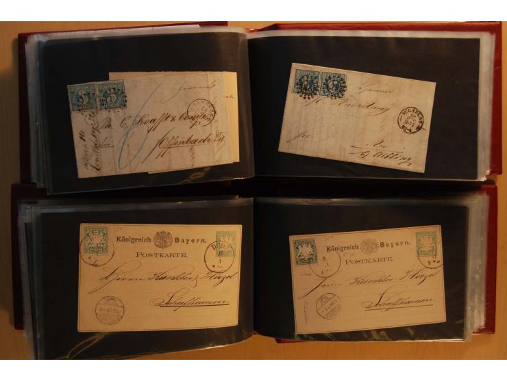 1849/1920, sehr reichhaltiger Sammlungsbestand in 11 Kassetten, 3 Alben und 2 Briefalben, beginnend mit rund 70 (!!) Nr1, dav