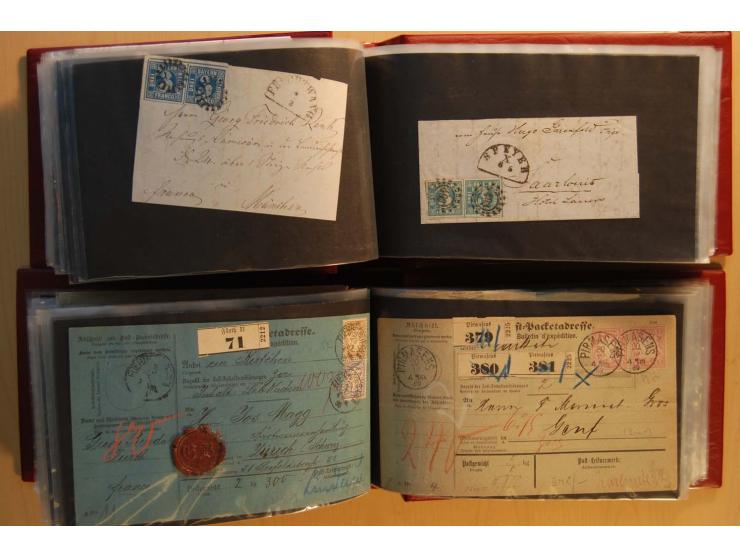 1849/1920, sehr reichhaltiger Sammlungsbestand in 11 Kassetten, 3 Alben und 2 Briefalben, beginnend mit rund 70 (!!) Nr1, dav