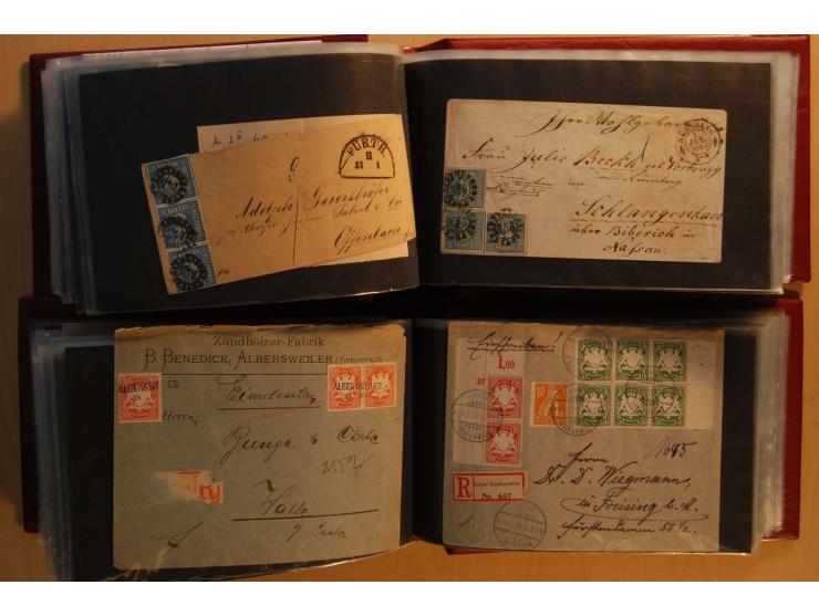 1849/1920, sehr reichhaltiger Sammlungsbestand in 11 Kassetten, 3 Alben und 2 Briefalben, beginnend mit rund 70 (!!) Nr1, dav
