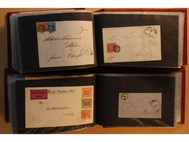 1849/1920, sehr reichhaltiger Sammlungsbestand in 11 Kassetten, 3 Alben und 2 Briefalben, beginnend mit rund 70 (!!) Nr1, dav