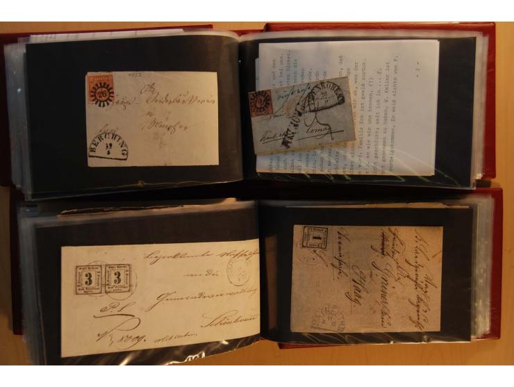 1849/1920, sehr reichhaltiger Sammlungsbestand in 11 Kassetten, 3 Alben und 2 Briefalben, beginnend mit rund 70 (!!) Nr1, dav