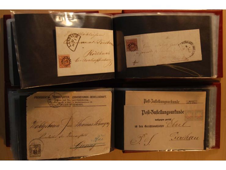 1849/1920, sehr reichhaltiger Sammlungsbestand in 11 Kassetten, 3 Alben und 2 Briefalben, beginnend mit rund 70 (!!) Nr1, dav