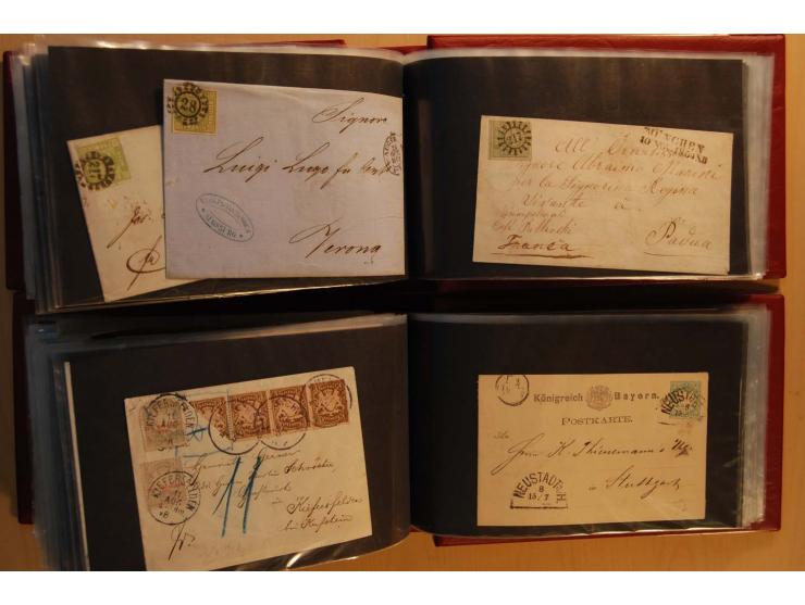 1849/1920, sehr reichhaltiger Sammlungsbestand in 11 Kassetten, 3 Alben und 2 Briefalben, beginnend mit rund 70 (!!) Nr1, dav