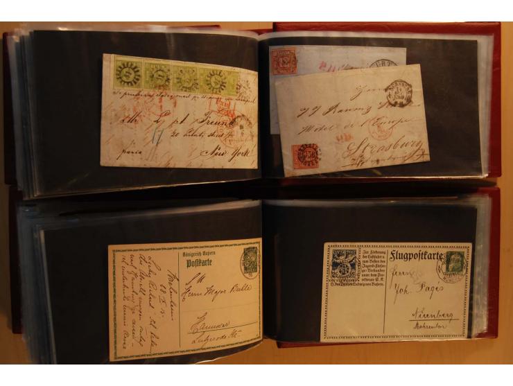 1849/1920, sehr reichhaltiger Sammlungsbestand in 11 Kassetten, 3 Alben und 2 Briefalben, beginnend mit rund 70 (!!) Nr1, dav