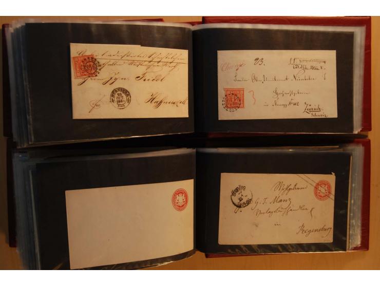 1849/1920, sehr reichhaltiger Sammlungsbestand in 11 Kassetten, 3 Alben und 2 Briefalben, beginnend mit rund 70 (!!) Nr1, dav