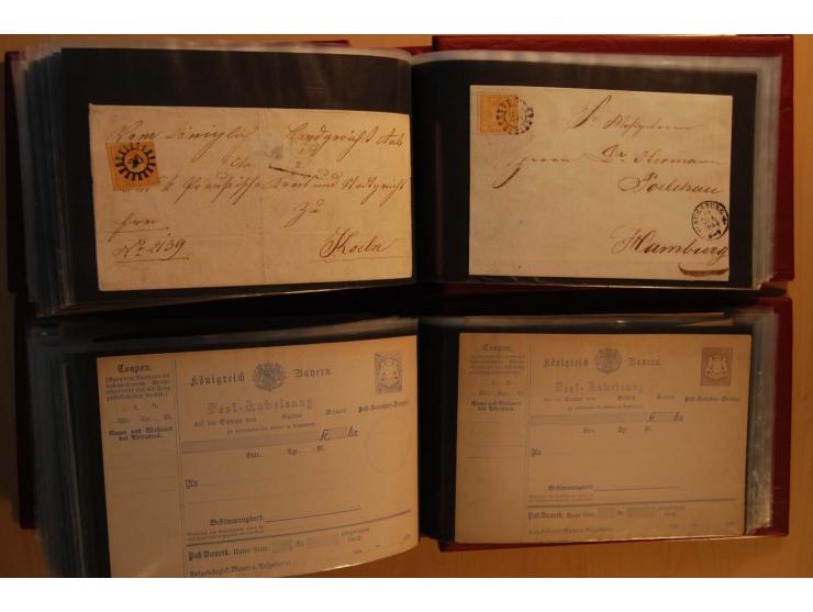 1849/1920, sehr reichhaltiger Sammlungsbestand in 11 Kassetten, 3 Alben und 2 Briefalben, beginnend mit rund 70 (!!) Nr1, dav
