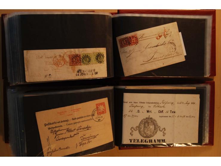 1849/1920, sehr reichhaltiger Sammlungsbestand in 11 Kassetten, 3 Alben und 2 Briefalben, beginnend mit rund 70 (!!) Nr1, dav