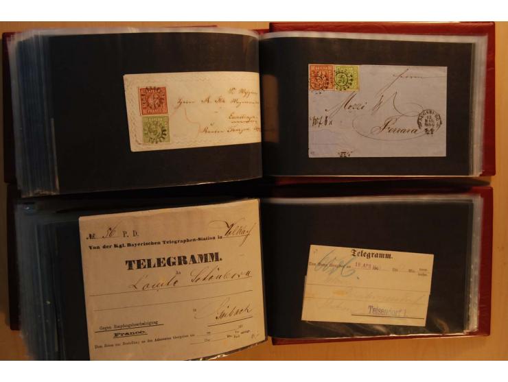 1849/1920, sehr reichhaltiger Sammlungsbestand in 11 Kassetten, 3 Alben und 2 Briefalben, beginnend mit rund 70 (!!) Nr1, dav