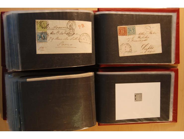 1849/1920, sehr reichhaltiger Sammlungsbestand in 11 Kassetten, 3 Alben und 2 Briefalben, beginnend mit rund 70 (!!) Nr1, dav