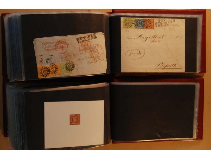 1849/1920, sehr reichhaltiger Sammlungsbestand in 11 Kassetten, 3 Alben und 2 Briefalben, beginnend mit rund 70 (!!) Nr1, dav