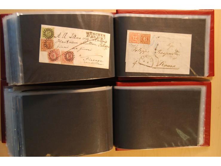 1849/1920, sehr reichhaltiger Sammlungsbestand in 11 Kassetten, 3 Alben und 2 Briefalben, beginnend mit rund 70 (!!) Nr1, dav