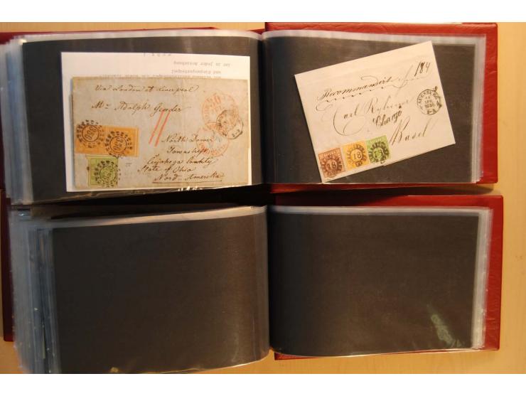 1849/1920, sehr reichhaltiger Sammlungsbestand in 11 Kassetten, 3 Alben und 2 Briefalben, beginnend mit rund 70 (!!) Nr1, dav