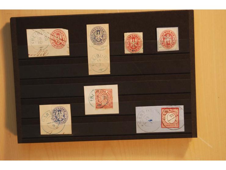 1850/75 (ca.), reichhaltiger Sammlungsbestand einschließlich einer  schönen Sammlung nachverwendeter Stempel; dabei viel inte