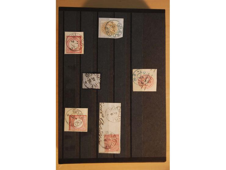 1850/75 (ca.), reichhaltiger Sammlungsbestand einschließlich einer  schönen Sammlung nachverwendeter Stempel; dabei viel inte