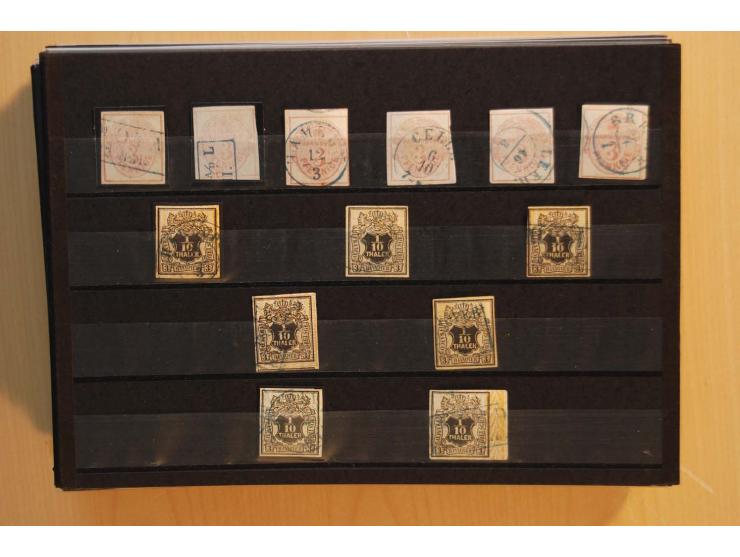 1850/75 (ca.), reichhaltiger Sammlungsbestand einschließlich einer  schönen Sammlung nachverwendeter Stempel; dabei viel inte