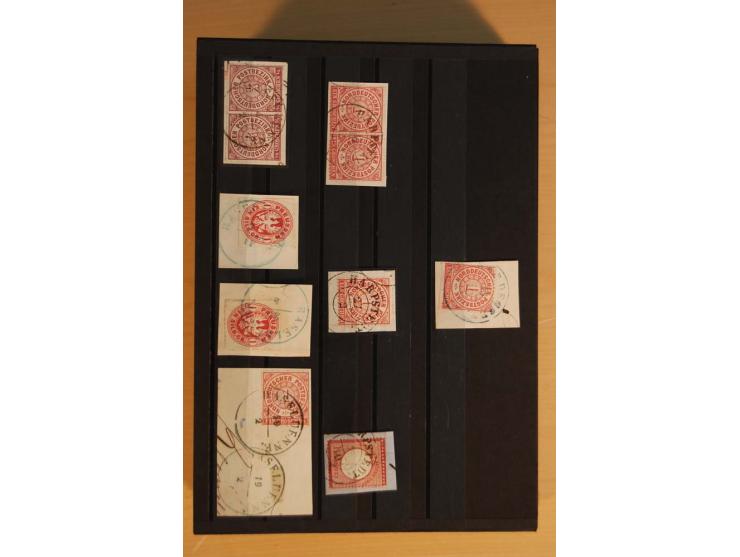 1850/75 (ca.), reichhaltiger Sammlungsbestand einschließlich einer  schönen Sammlung nachverwendeter Stempel; dabei viel inte