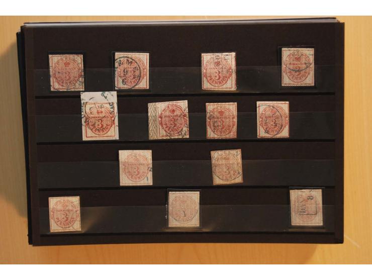 1850/75 (ca.), reichhaltiger Sammlungsbestand einschließlich einer  schönen Sammlung nachverwendeter Stempel; dabei viel inte
