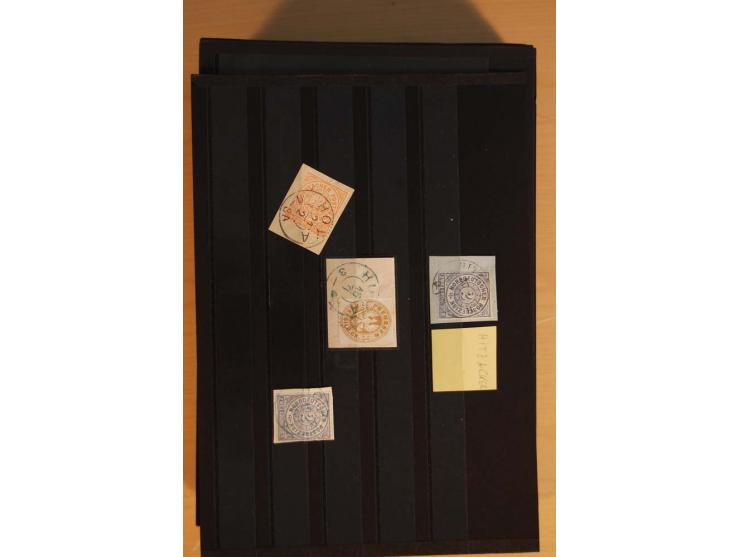 1850/75 (ca.), reichhaltiger Sammlungsbestand einschließlich einer  schönen Sammlung nachverwendeter Stempel; dabei viel inte