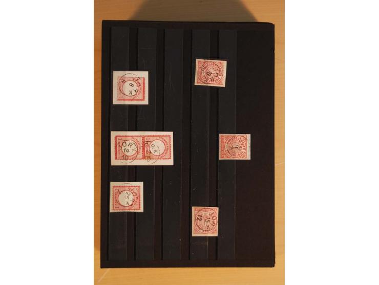 1850/75 (ca.), reichhaltiger Sammlungsbestand einschließlich einer  schönen Sammlung nachverwendeter Stempel; dabei viel inte