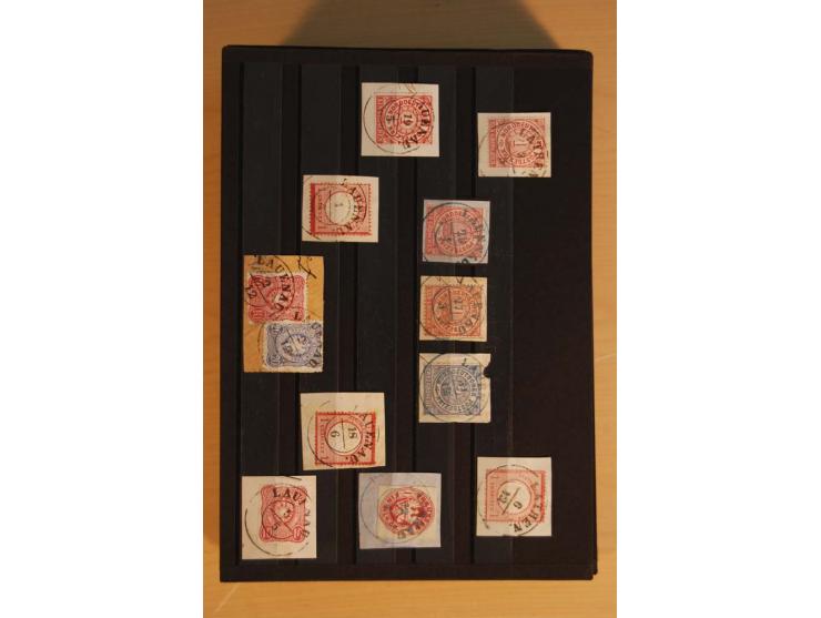 1850/75 (ca.), reichhaltiger Sammlungsbestand einschließlich einer  schönen Sammlung nachverwendeter Stempel; dabei viel inte