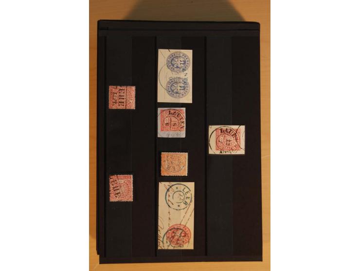1850/75 (ca.), reichhaltiger Sammlungsbestand einschließlich einer  schönen Sammlung nachverwendeter Stempel; dabei viel inte