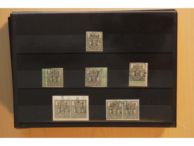 1850/75 (ca.), reichhaltiger Sammlungsbestand einschließlich einer  schönen Sammlung nachverwendeter Stempel; dabei viel inte