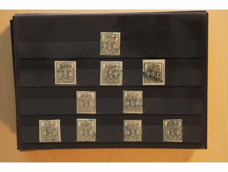 1850/75 (ca.), reichhaltiger Sammlungsbestand einschließlich einer  schönen Sammlung nachverwendeter Stempel; dabei viel inte