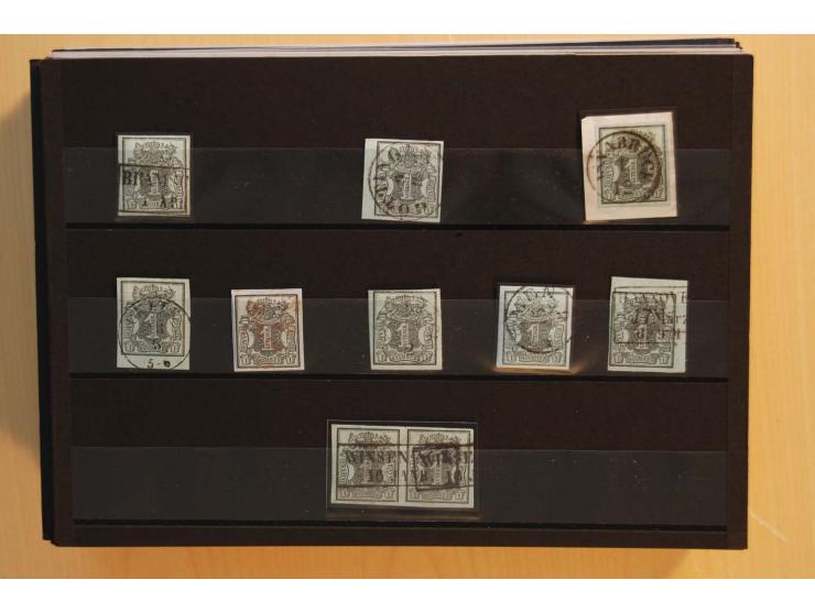1850/75 (ca.), reichhaltiger Sammlungsbestand einschließlich einer  schönen Sammlung nachverwendeter Stempel; dabei viel inte