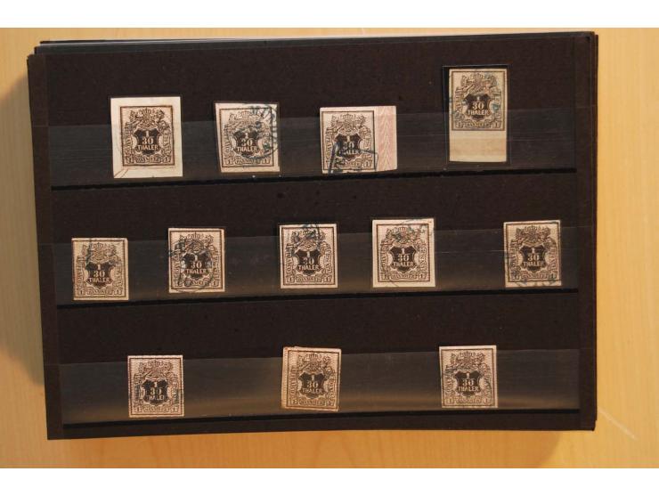 1850/75 (ca.), reichhaltiger Sammlungsbestand einschließlich einer  schönen Sammlung nachverwendeter Stempel; dabei viel inte
