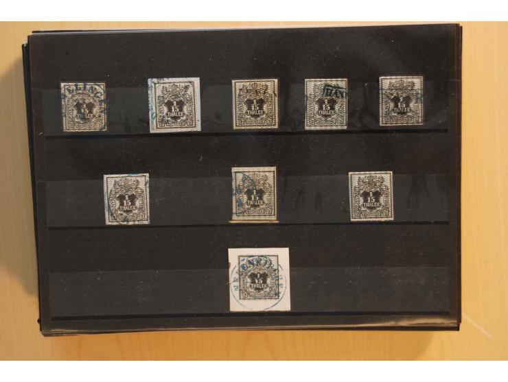 1850/75 (ca.), reichhaltiger Sammlungsbestand einschließlich einer  schönen Sammlung nachverwendeter Stempel; dabei viel inte