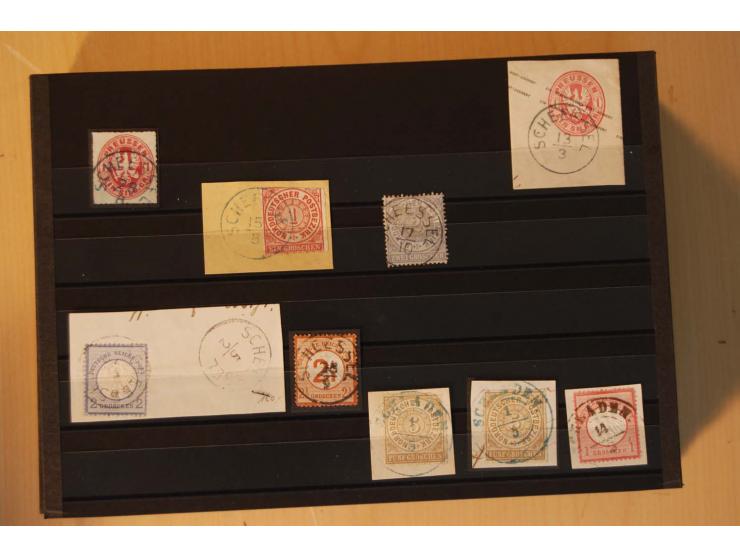 1850/75 (ca.), reichhaltiger Sammlungsbestand einschließlich einer  schönen Sammlung nachverwendeter Stempel; dabei viel inte