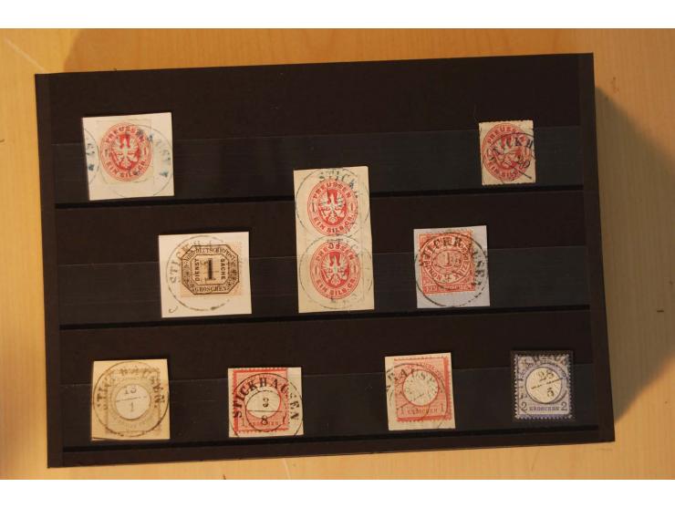 1850/75 (ca.), reichhaltiger Sammlungsbestand einschließlich einer  schönen Sammlung nachverwendeter Stempel; dabei viel inte