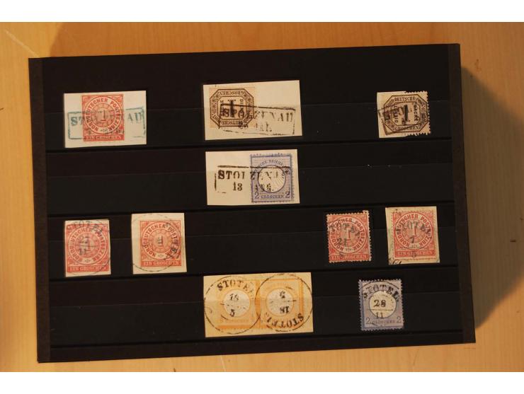 1850/75 (ca.), reichhaltiger Sammlungsbestand einschließlich einer  schönen Sammlung nachverwendeter Stempel; dabei viel inte