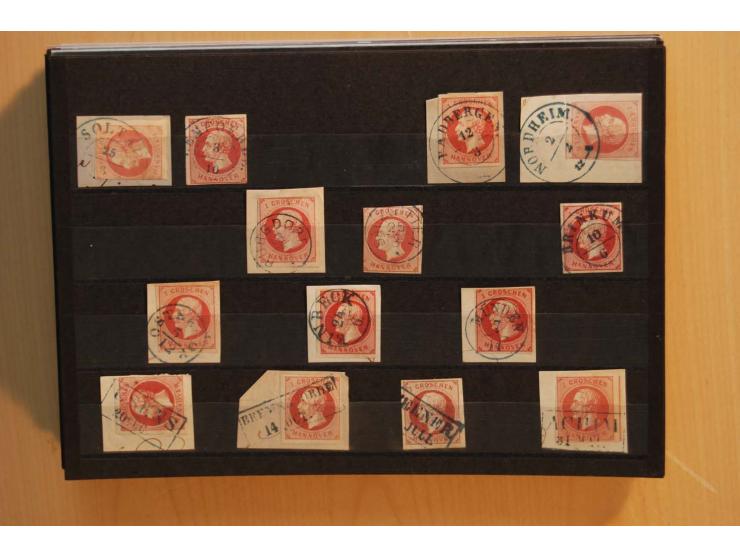 1850/75 (ca.), reichhaltiger Sammlungsbestand einschließlich einer  schönen Sammlung nachverwendeter Stempel; dabei viel inte