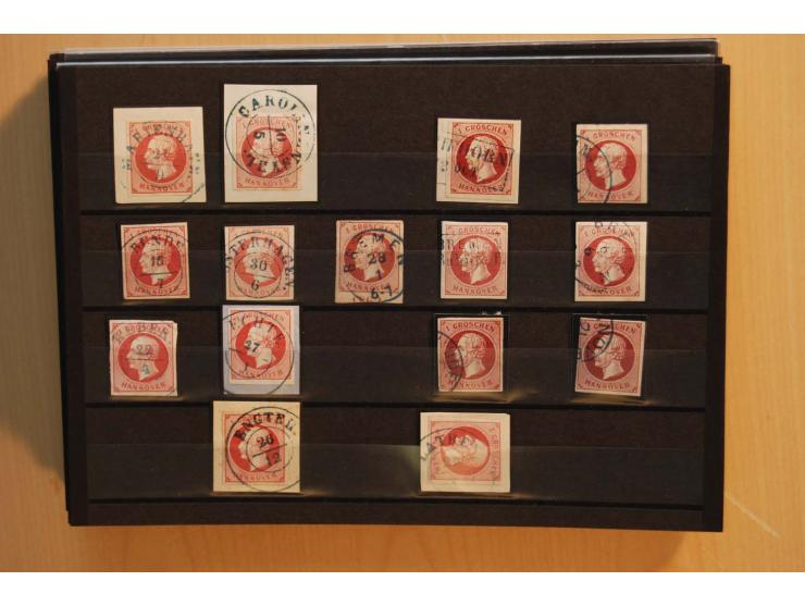 1850/75 (ca.), reichhaltiger Sammlungsbestand einschließlich einer  schönen Sammlung nachverwendeter Stempel; dabei viel inte