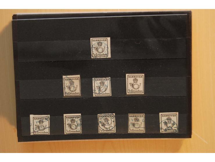 1850/75 (ca.), reichhaltiger Sammlungsbestand einschließlich einer  schönen Sammlung nachverwendeter Stempel; dabei viel inte