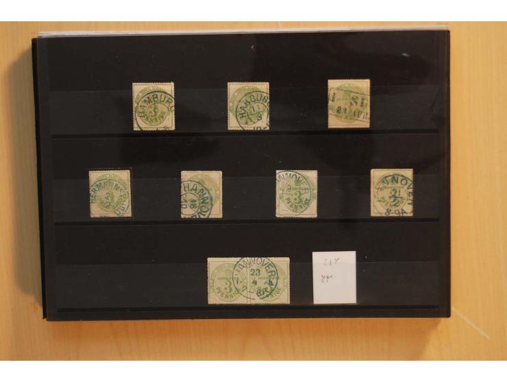 1850/75 (ca.), reichhaltiger Sammlungsbestand einschließlich einer  schönen Sammlung nachverwendeter Stempel; dabei viel inte
