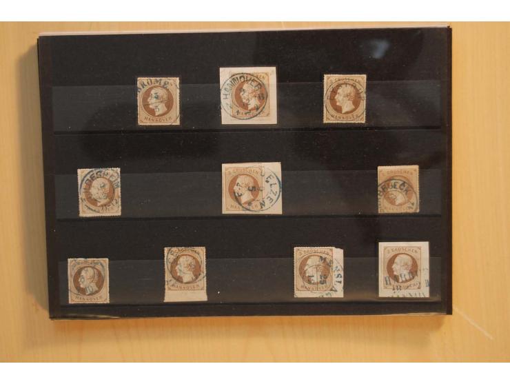 1850/75 (ca.), reichhaltiger Sammlungsbestand einschließlich einer  schönen Sammlung nachverwendeter Stempel; dabei viel inte