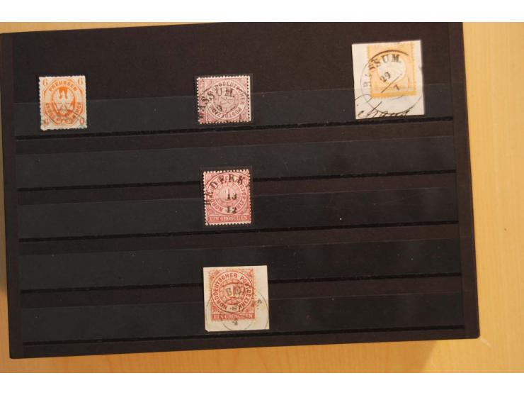 1850/75 (ca.), reichhaltiger Sammlungsbestand einschließlich einer  schönen Sammlung nachverwendeter Stempel; dabei viel inte