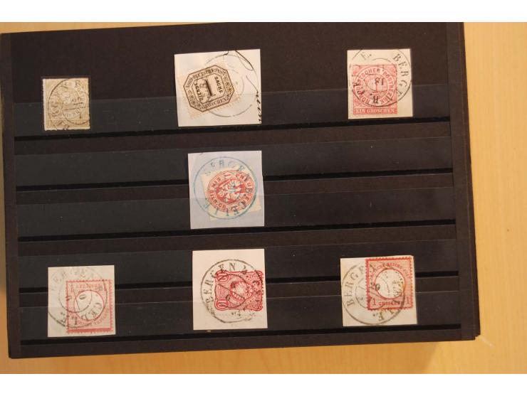 1850/75 (ca.), reichhaltiger Sammlungsbestand einschließlich einer  schönen Sammlung nachverwendeter Stempel; dabei viel inte