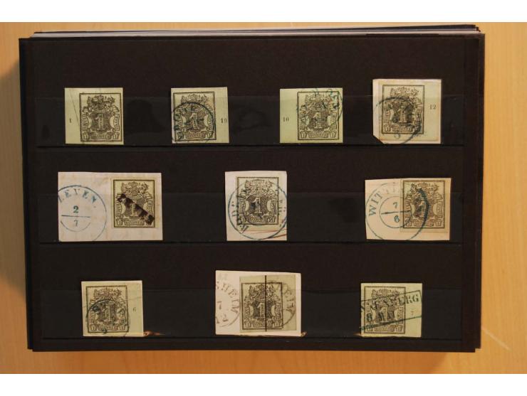 1850/75 (ca.), reichhaltiger Sammlungsbestand einschließlich einer  schönen Sammlung nachverwendeter Stempel; dabei viel inte