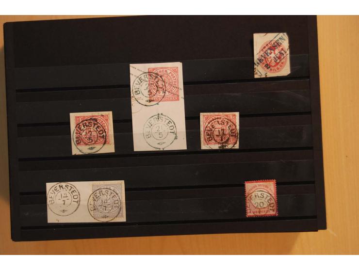 1850/75 (ca.), reichhaltiger Sammlungsbestand einschließlich einer  schönen Sammlung nachverwendeter Stempel; dabei viel inte