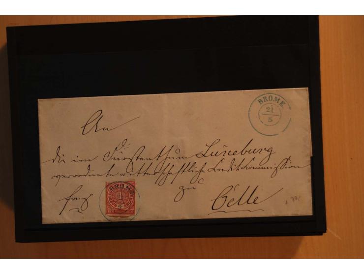1850/75 (ca.), reichhaltiger Sammlungsbestand einschließlich einer  schönen Sammlung nachverwendeter Stempel; dabei viel inte