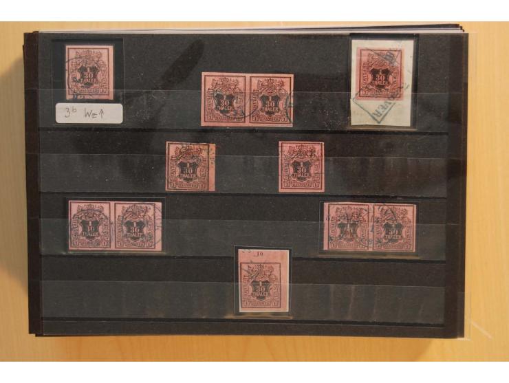 1850/75 (ca.), reichhaltiger Sammlungsbestand einschließlich einer  schönen Sammlung nachverwendeter Stempel; dabei viel inte