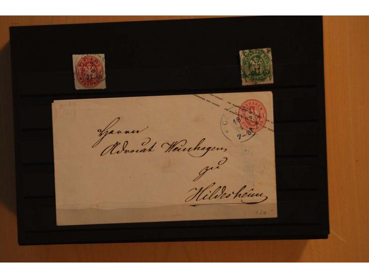 1850/75 (ca.), reichhaltiger Sammlungsbestand einschließlich einer  schönen Sammlung nachverwendeter Stempel; dabei viel inte