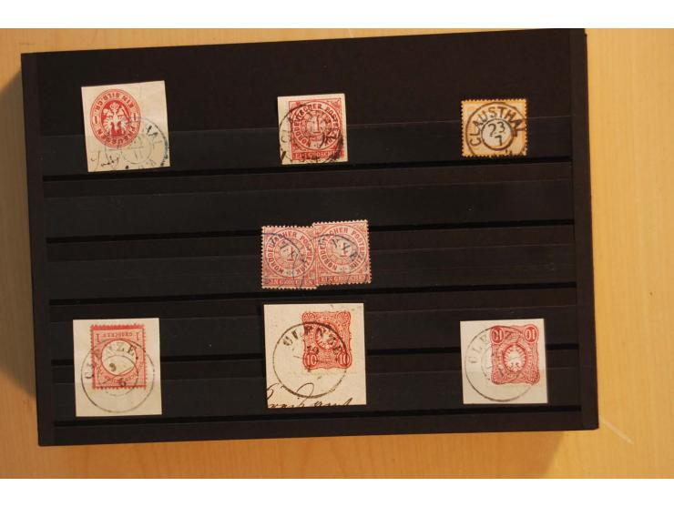 1850/75 (ca.), reichhaltiger Sammlungsbestand einschließlich einer  schönen Sammlung nachverwendeter Stempel; dabei viel inte