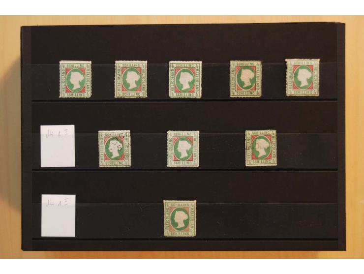 1867/95, ungebrauchte und gestempelter Sammlungsbestand mit vielen Originalen und Neudrucken, teils auch in Einheiten, dabei 