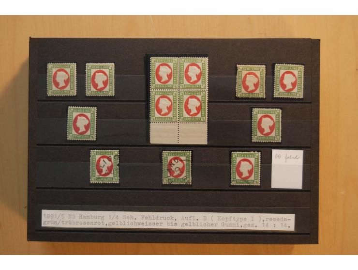 1867/95, ungebrauchte und gestempelter Sammlungsbestand mit vielen Originalen und Neudrucken, teils auch in Einheiten, dabei 